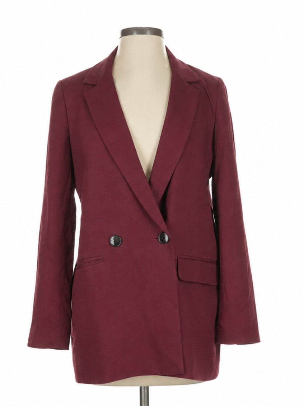Madewell Burgundy Double-Breasted Longline Blazer Size Small